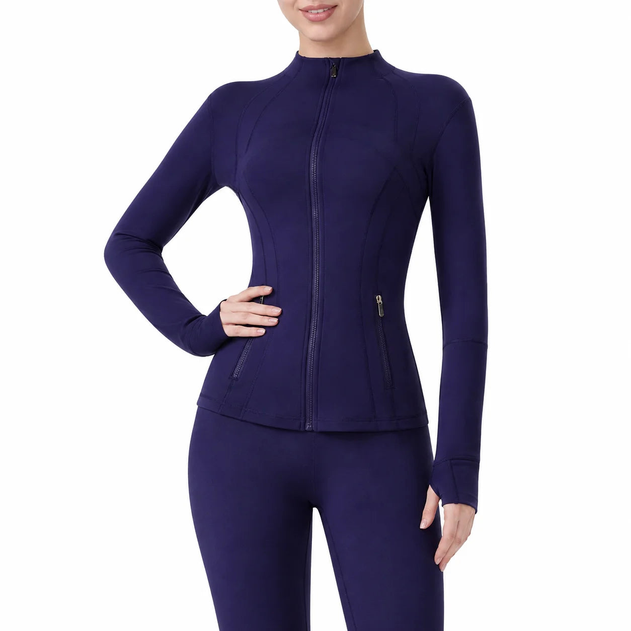 USA Oversea Warehouse Stocks Women Wear Women Jacket Outdoor Gold Zipper Running Yoga Top Sports Jacket Yoga Jacket Gym Fitness