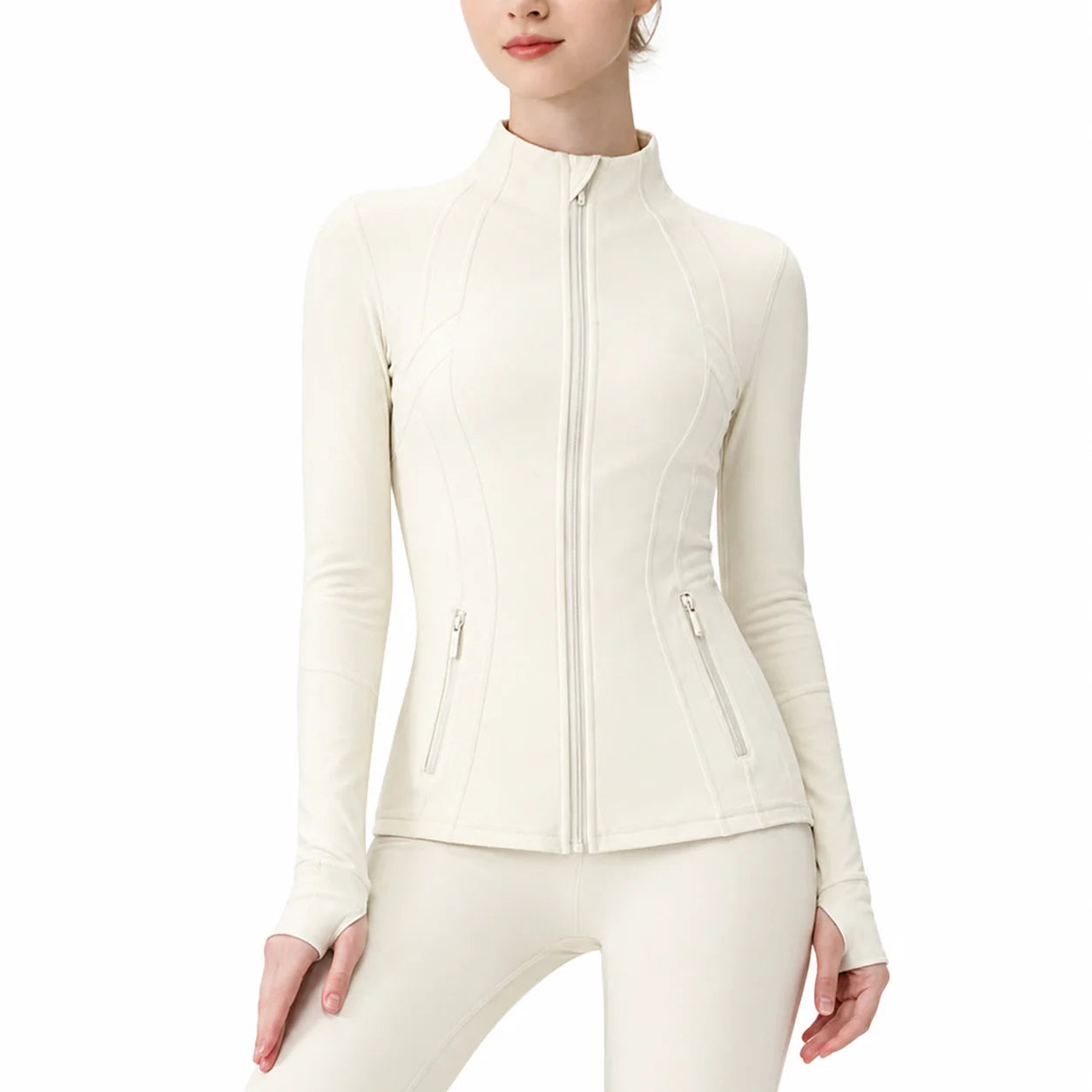 USA Oversea Warehouse Stocks Women Wear Women Jacket Outdoor Gold Zipper Running Yoga Top Sports Jacket Yoga Jacket Gym Fitness