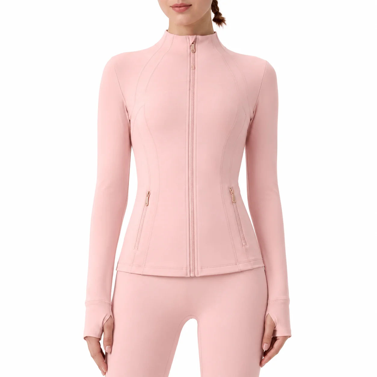 USA Oversea Warehouse Stocks Women Wear Women Jacket Outdoor Gold Zipper Running Yoga Top Sports Jacket Yoga Jacket Gym Fitness