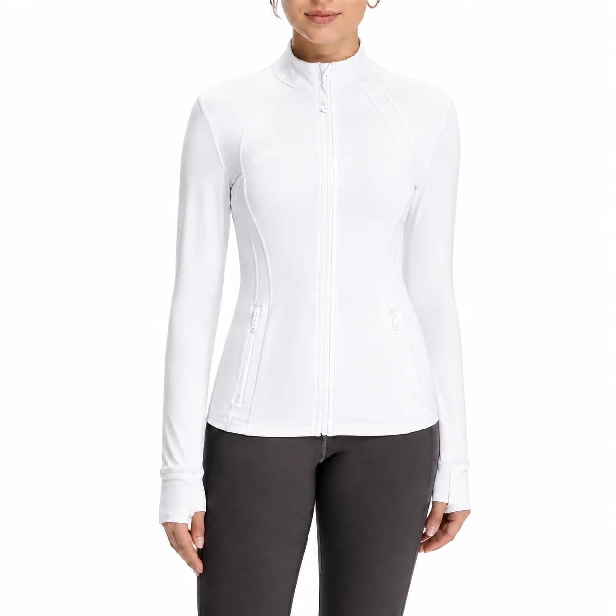 USA Oversea Warehouse Stocks Women Wear Women Jacket Outdoor Gold Zipper Running Yoga Top Sports Jacket Yoga Jacket Gym Fitness