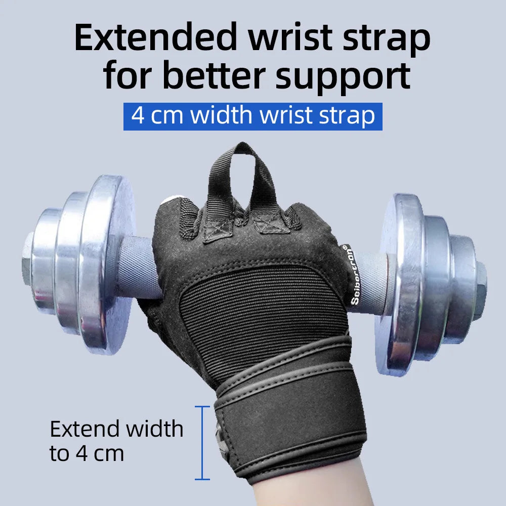 Seibertron J.S.S.T PRO 2.0 Padded Anti-Slip Silica Gel Grip Gloves for Gym Weight Lifting Training Fitness Cross Training
