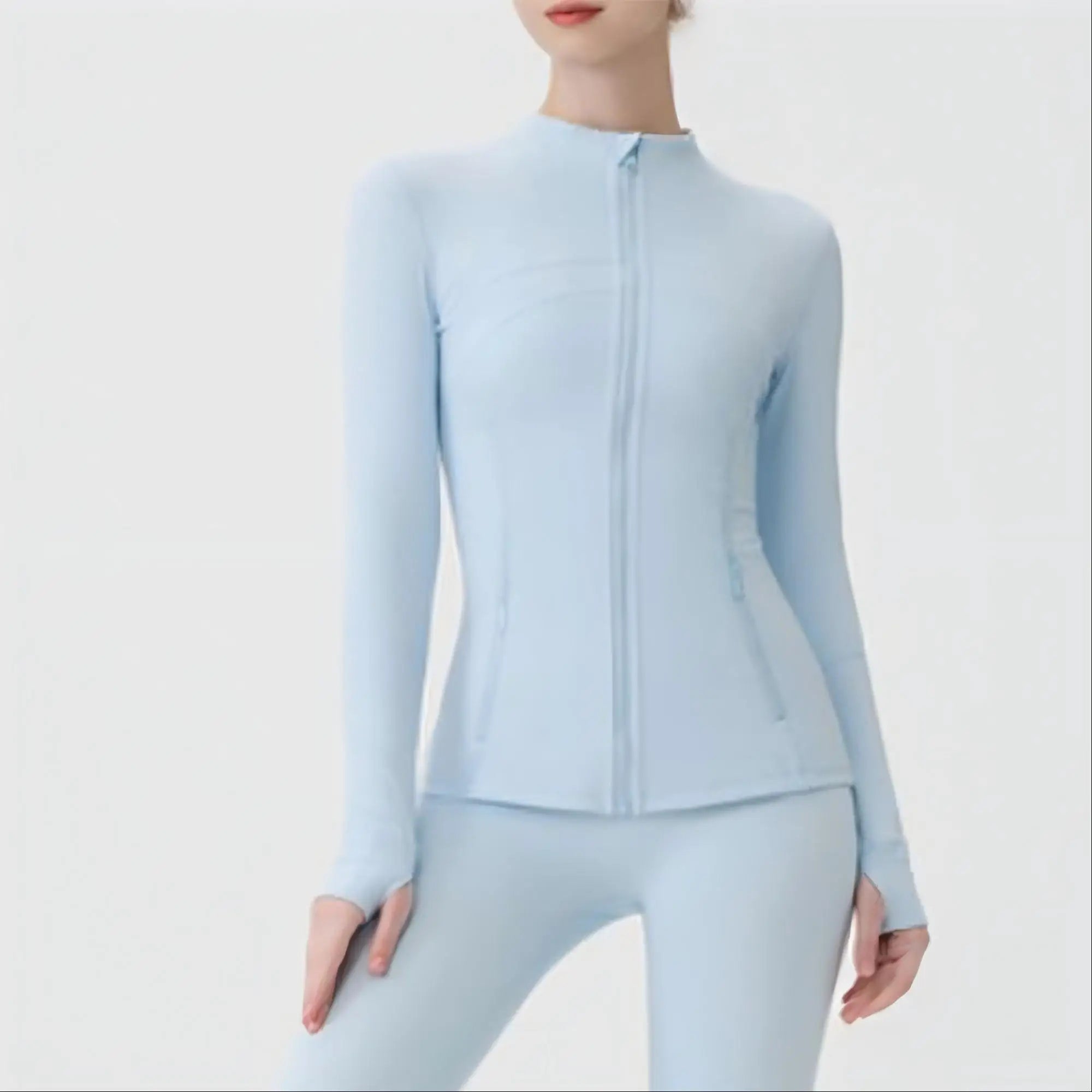 USA Oversea Warehouse Stocks Women Wear Women Jacket Outdoor Gold Zipper Running Yoga Top Sports Jacket Yoga Jacket Gym Fitness