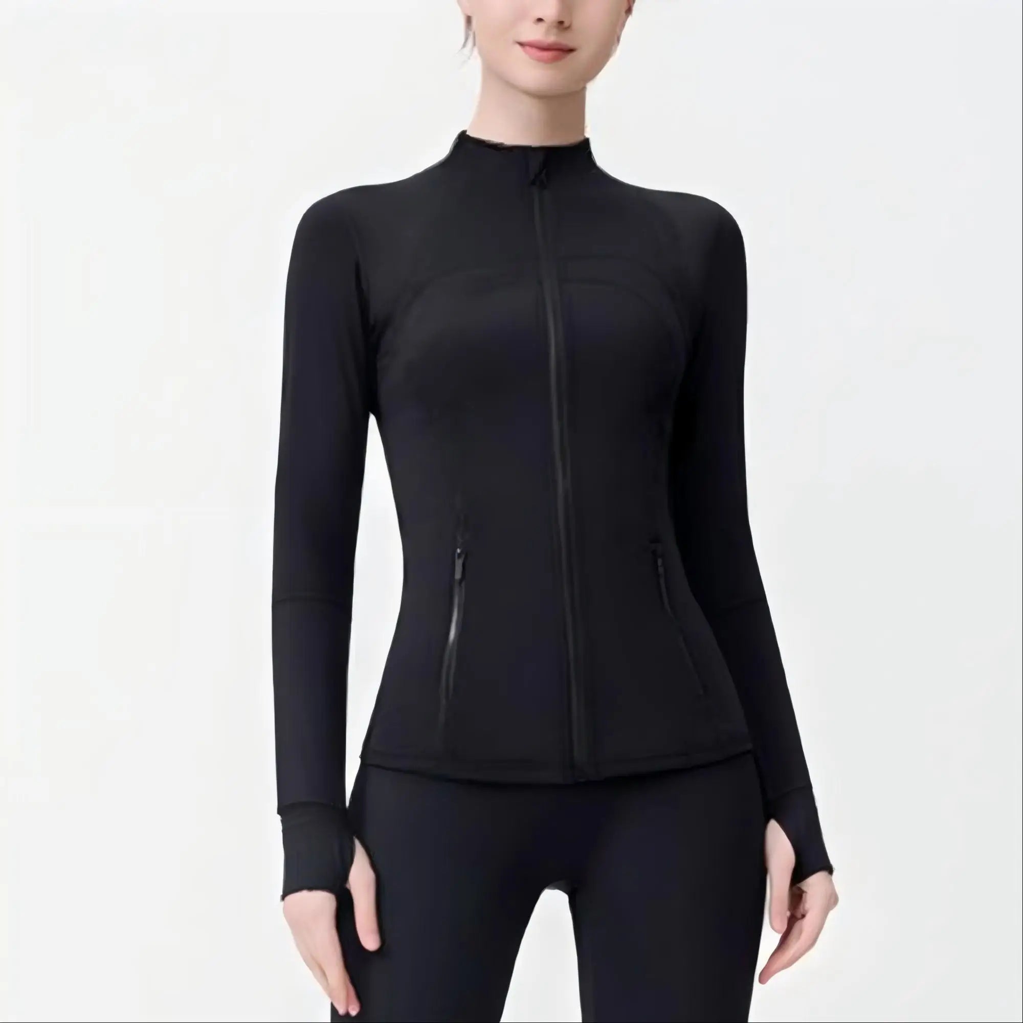 USA Oversea Warehouse Stocks Women Wear Women Jacket Outdoor Gold Zipper Running Yoga Top Sports Jacket Yoga Jacket Gym Fitness