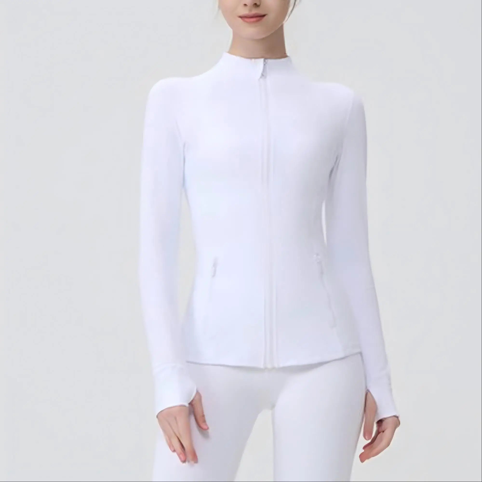USA Oversea Warehouse Stocks Women Wear Women Jacket Outdoor Gold Zipper Running Yoga Top Sports Jacket Yoga Jacket Gym Fitness