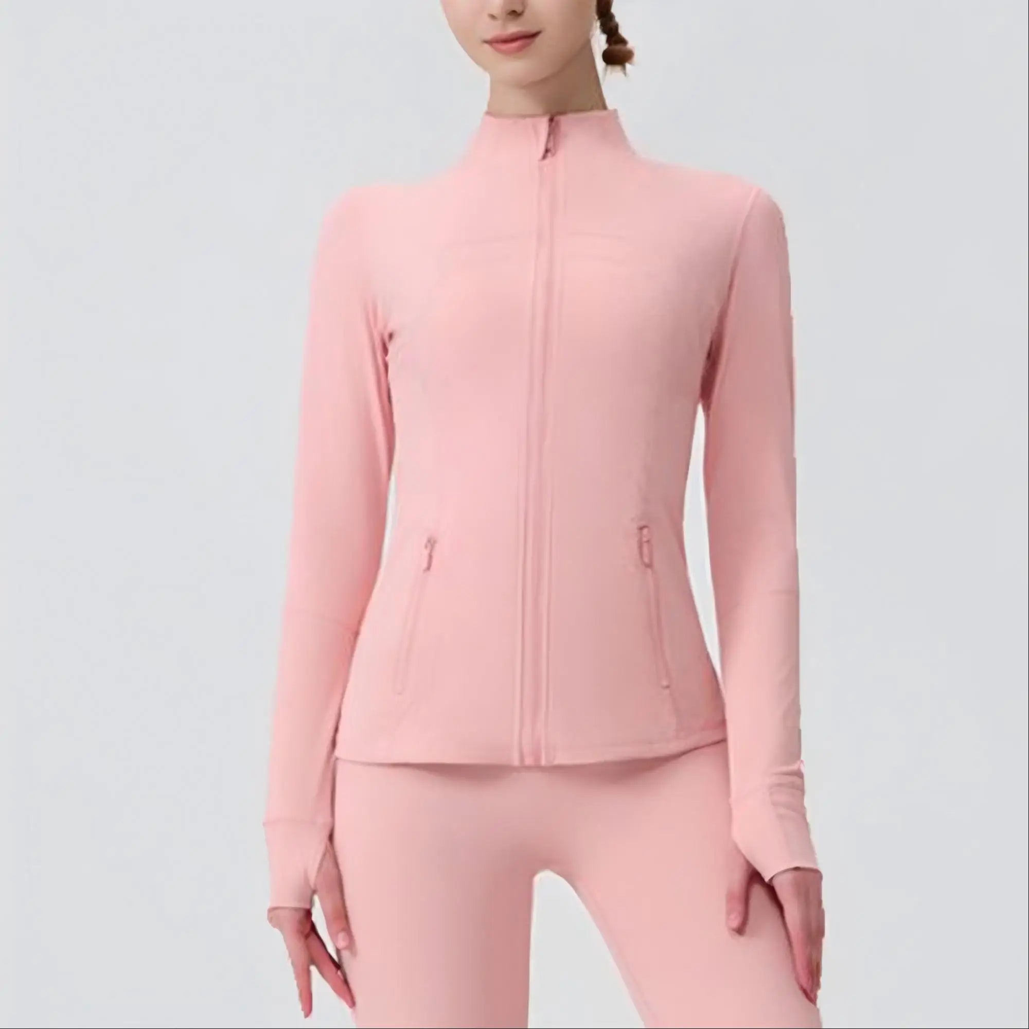 USA Oversea Warehouse Stocks Women Wear Women Jacket Outdoor Gold Zipper Running Yoga Top Sports Jacket Yoga Jacket Gym Fitness