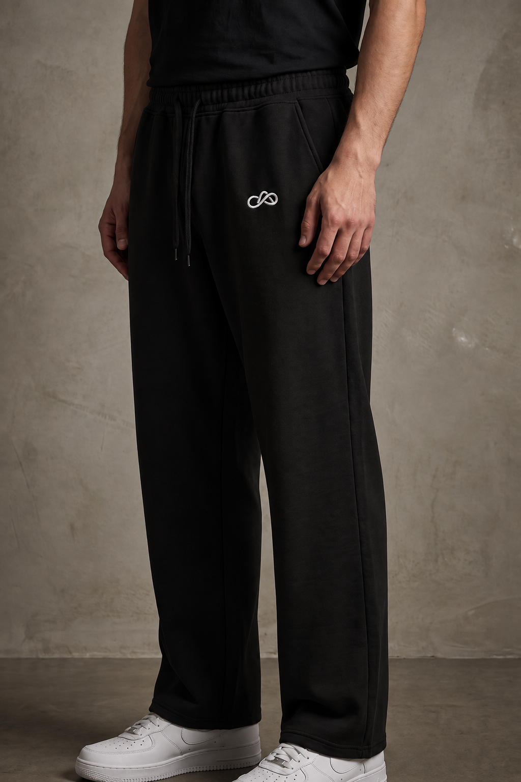 ANANT Elevate Wide-Leg Joggers black side model view