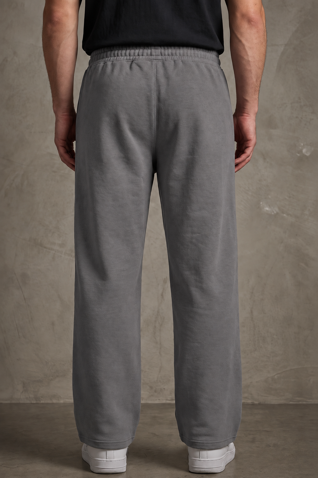 ANANT Elevate Wide-Leg Joggers charcoal back model view