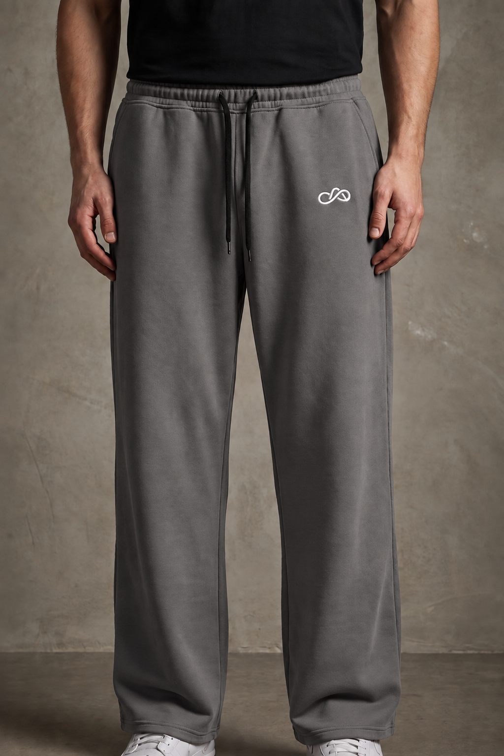 ANANT Elevate Wide-Leg Joggers charcoal front model view