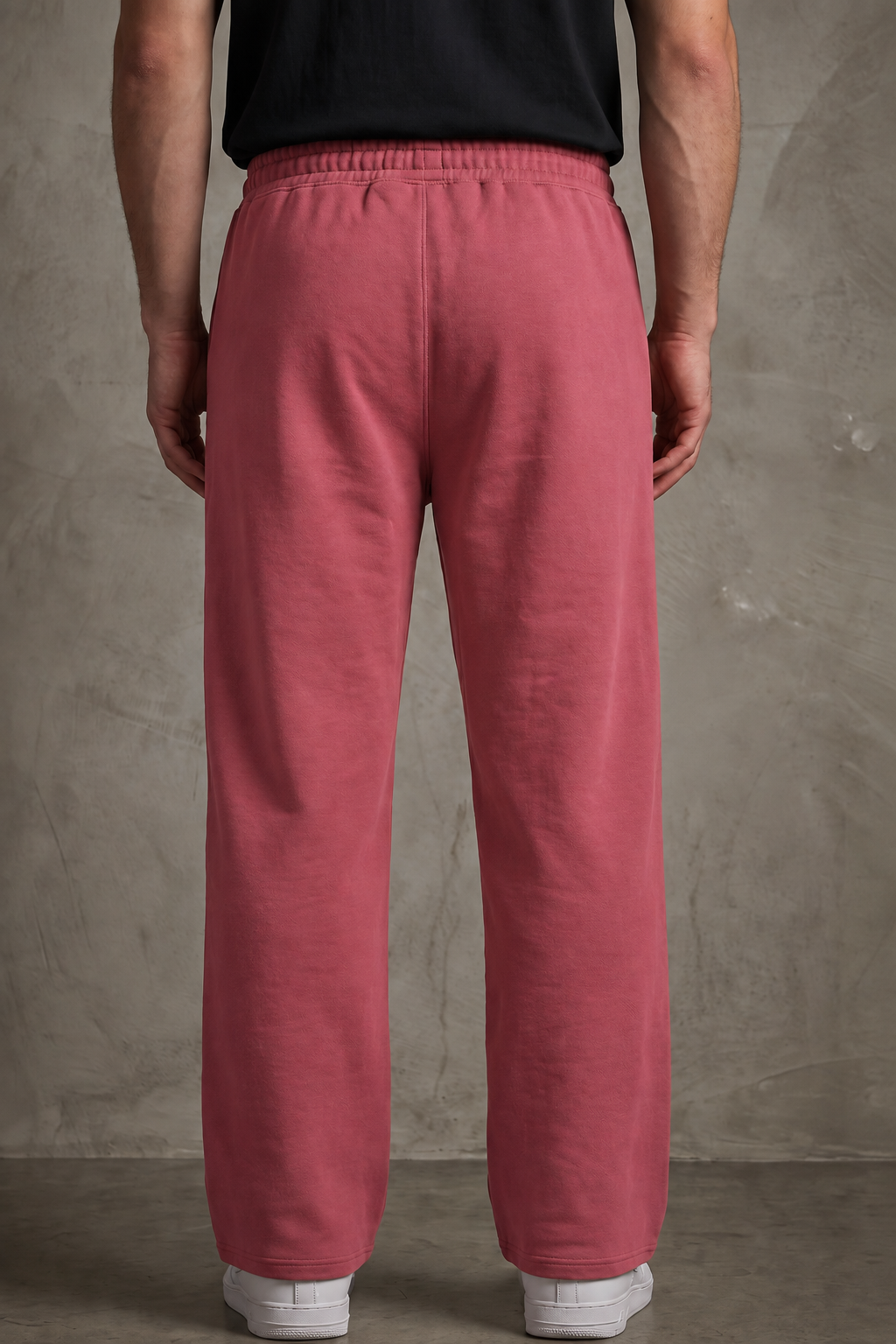 ANANT Elevate Wide-Leg Joggers dusty rose back model view