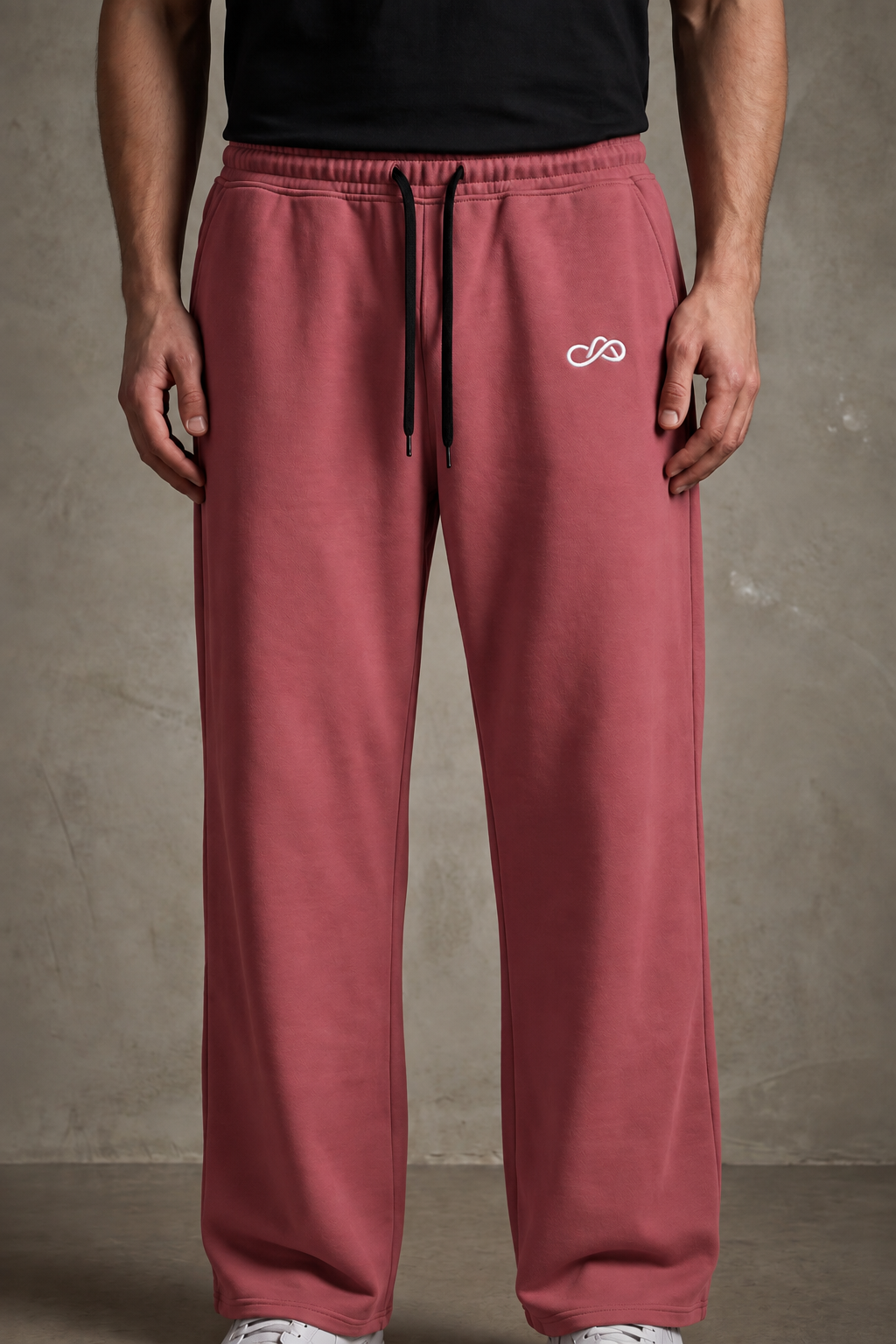 ANANT Elevate Wide-Leg Joggers dusty rose front model view