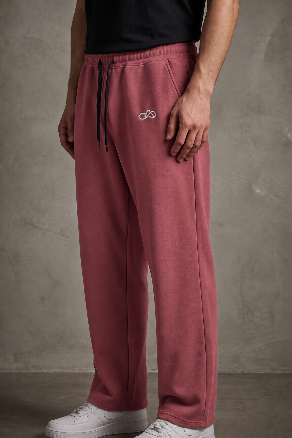 ANANT Elevate Wide-Leg Joggers dusty rose side model view