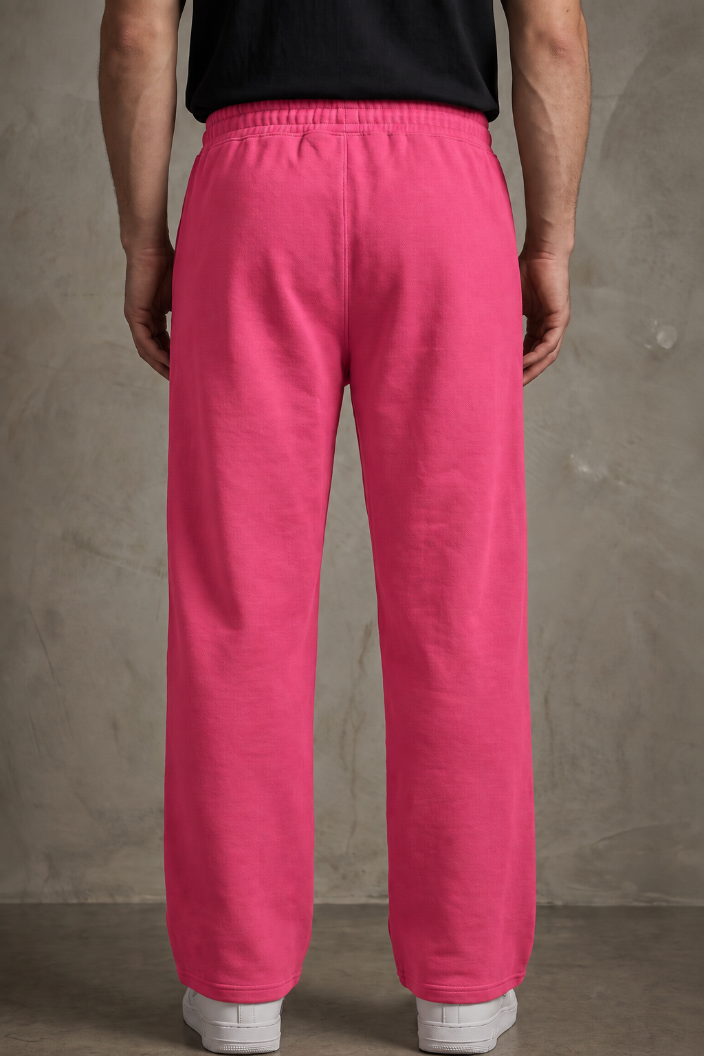 ANANT Elevate Wide-Leg Joggers hot pink back model view