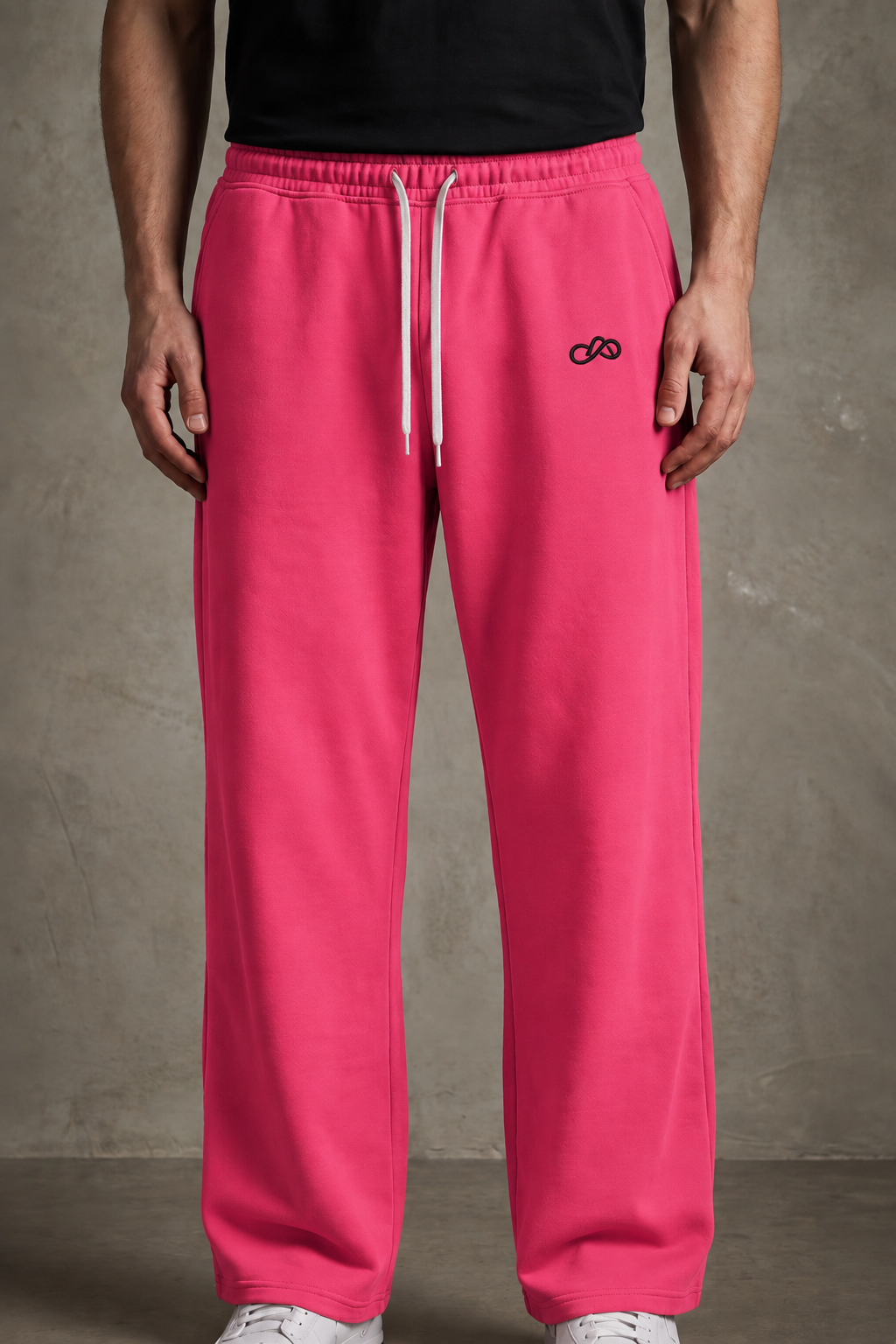 ANANT Elevate Wide-Leg Joggers hot pink front model view