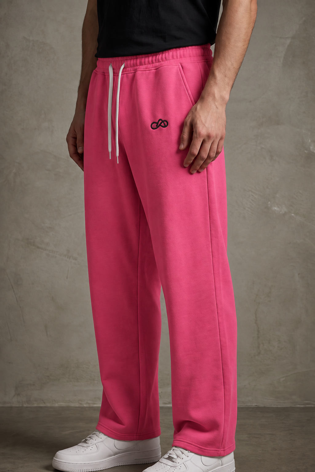 ANANT Elevate Wide-Leg Joggers hot pink side model view
