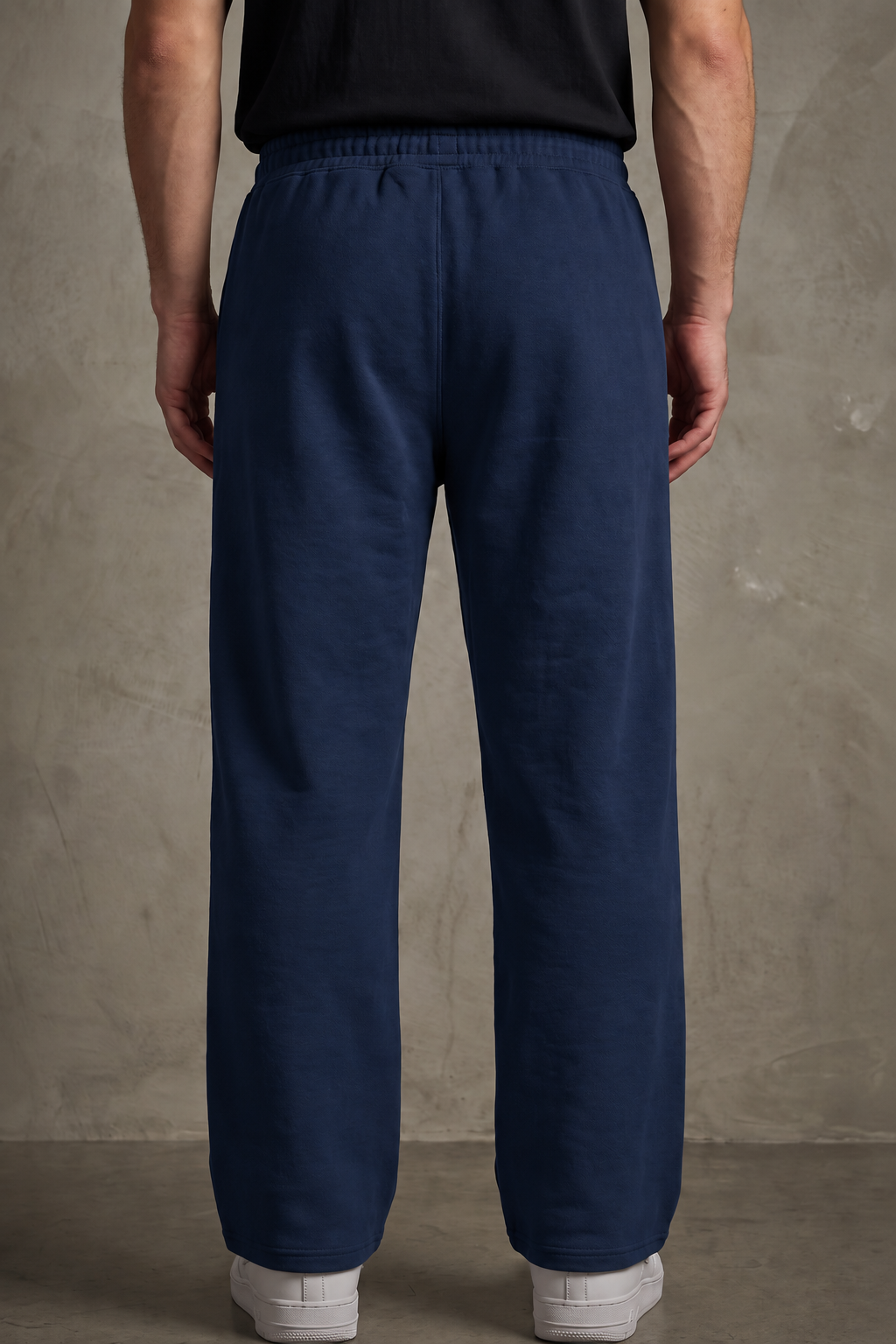 ANANT Elevate Wide-Leg Joggers navy back model view