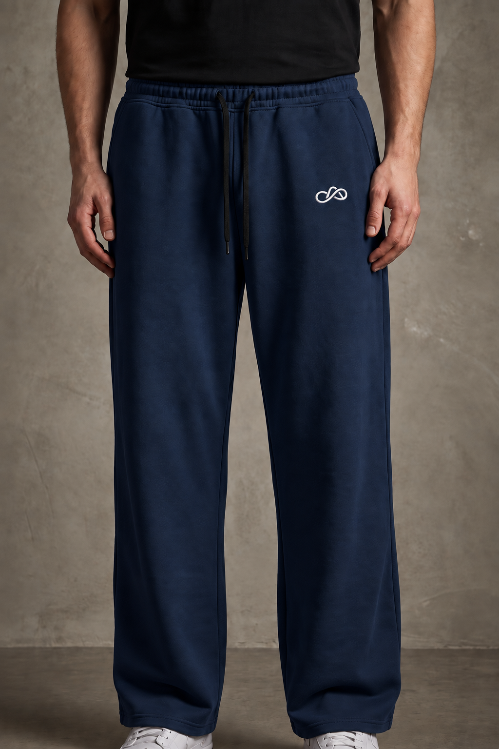 ANANT Elevate Wide-Leg Joggers navy front model view