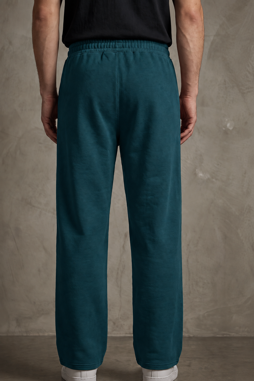ANANT Elevate Wide-Leg Joggers teal back model view