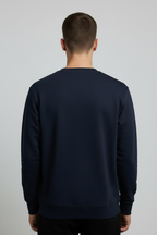 Navy Crewneck — Full Back Shot