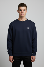 Navy Crewneck Sweatshirt — Model Shot