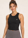 ANANT Rib Racer Tank – Solid Black Blend – front close-up