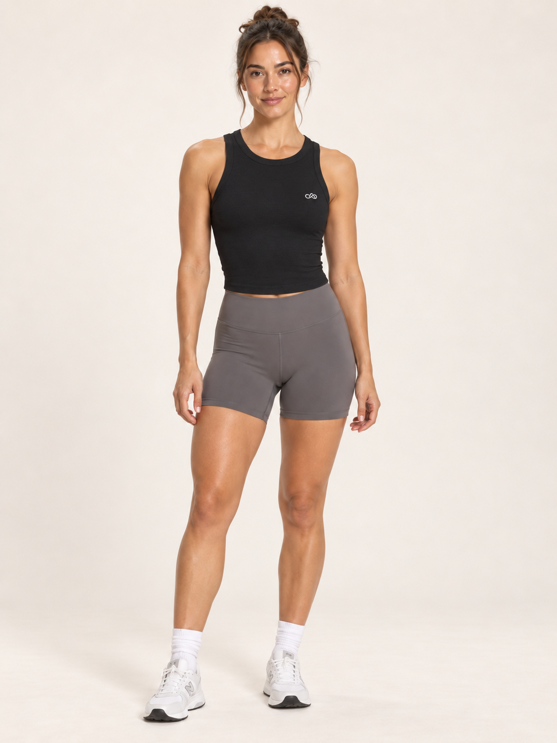 ANANT Rib Racer Tank – Solid Black Blend – full front
