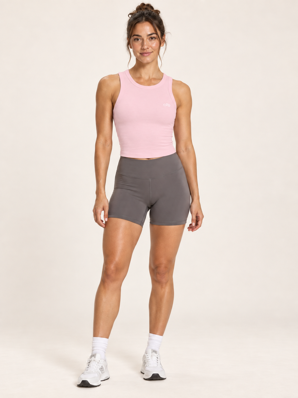 ANANT Rib Racer Tank – Solid Pink Blend – full front